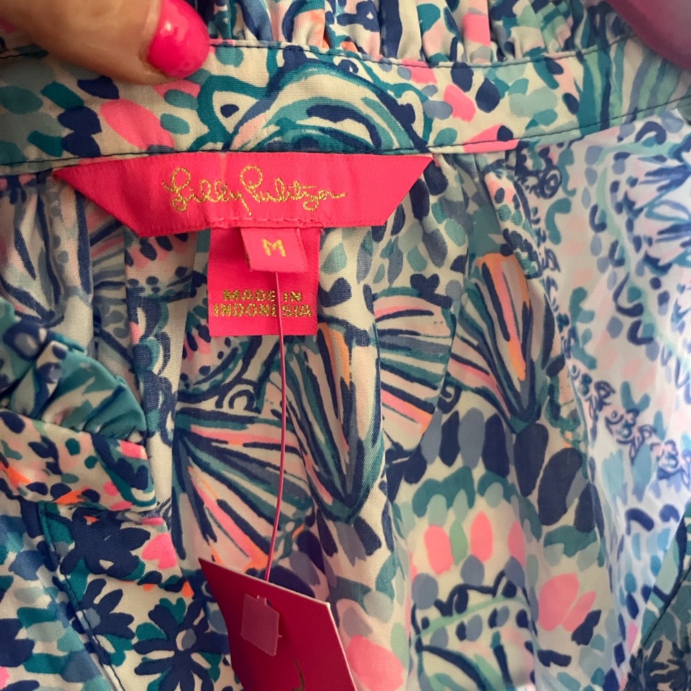 Brand new w tags Lilly Pulitzer novella ruffle hem peplum top - medium - Picture 2 of 5